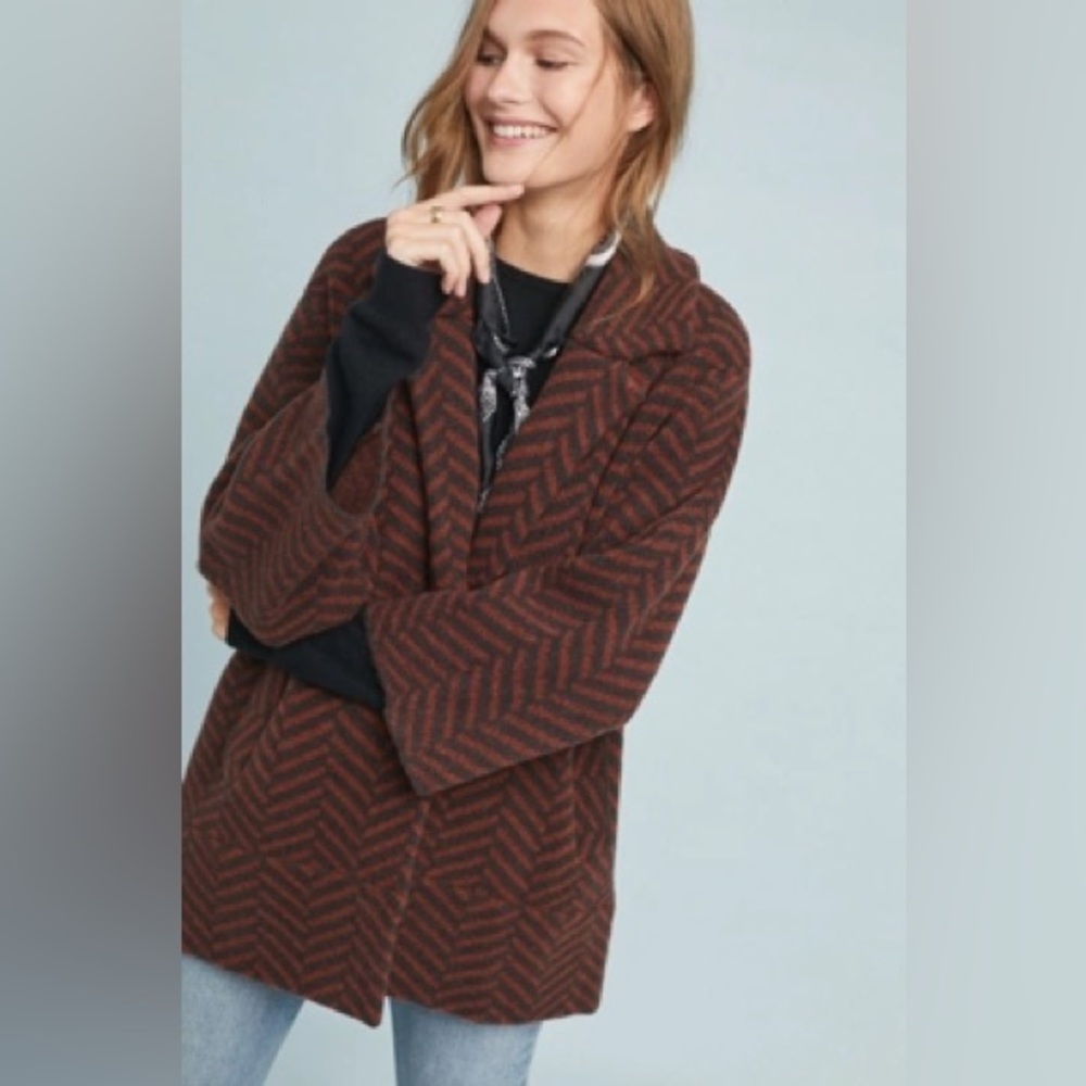 Anthropologie Chevron Coat XS SMALL Paloma‎ Moth Maeve free people Pilcro Jcrew